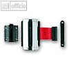 officio Gurt-Wandkassette/Absperrgurt, f. Personenleitsystem, Chrom/rot, 8110-12