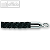 Kordel f. Seilst?nder/Wandhalter, Chrom-Karabinerhaken, schwarz, 1,50 m, 8043-11