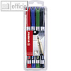 STABILO Permanent-Marker, Rundspitze 1,0 mm, farbig sortiert, 4 St?ck, 146/4