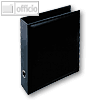 Modena Ordner, glattes Rindsleder, DIN A4, 80 mm, 2-Ringe, schwarz, 34406