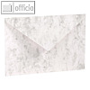 Briefumschlag DIN C5 mit Seidenfutter, nassklebend, grau marmora, 100 Stück