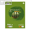 Ursus Collegeblock Green DIN A4, liniert o. Rand, 70g/qm, 80 Blatt, 608570010
