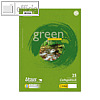 Collegeblock Green DIN A4, liniert m. Rand rechts, 70g/qm, 80 Blatt, 608575025