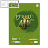 Collegeblock Green DIN A4, kariert m. Rand links u. rechts, 70g/qm, 80 Blatt