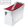 H?ngemappenbox Swing DIN A4, PS, f?r 20 Mappen/3 Ordner, ohne Deckel, lichtgrau