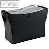 H?ngemappenbox Swing DIN A4, PS, f?r 20 Mappen/3 Ordner, ohne Deckel, schwarz