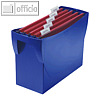 Hängemappenbox Swing DIN A4, PS, für 20 Mappen/3 Ordner, ohne Deckel, blau