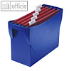 H?ngemappenbox Swing DIN A4, PS, f?r 20 Mappen/3 Ordner, ohne Deckel, blau