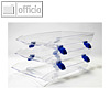 Briefkorb "CRAZY TRAY" A4, Polystrol transparent/blau, 3er Set, 93105-00