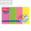Tesa Notes Marker Neonfarben, 20 x 50 mm, Papier, sortiert, 4x 50 Blatt, 56691