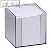 officio Zettelbox, 95 x 95 x 95 mm, glasklar, mit Papier, 9900