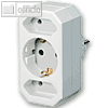 Brennenstuhl Adapterstecker, 2x Euro- und 1x Schutzkontakt, weiß, 1508050
