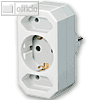 Brennenstuhl Adapterstecker, 2x Euro- und 1x Schutzkontakt, wei?, 1508050