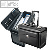 Pilotenkoffer SILVANA, Lederimitat, 45 x 36 x 21 cm, 48,5 x 37 x 23 cm, schwarz