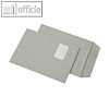 Versandtaschen DIN C4, mit Fenster, 90g/qm Recycling-Papier, grau, selbstklebend