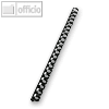 LEITZ Kunststoffbinderücken, DIN A4, 21 Ringe, Ø 8 mm, schwarz, 100 Stück, 35041