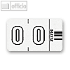 LEITZ Ziffernsignal Orgacolor "0" auf Streifen, weiß, 100 Stück, 6600-00-00
