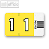 LEITZ Ziffernsignal Orgacolor "1", auf Streifen, gelb, 100 Stück, 6601-00-00
