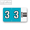 LEITZ Ziffernsignal Orgacolor"3" auf Streifen, hellblau, 100 Stück, 6603-00-00