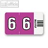 LEITZ Ziffernsignal Orgacolor"6" auf Streifen, violett, 100 Stück, 6606-00-00