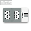 LEITZ Ziffernsignal Orgacolor "8" auf Streifen, dunkelgrau, 100 Stück,6608-00-00