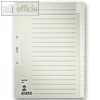 LEITZ Tauenpapier-Register, blanko, DIN A4, 20-teilig, grau, 6096-00-85
