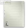 LEITZ Tauenpapier-Register, blanko, DIN A4 ?berbreite, 10-teilig, 1221-00-85