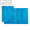 Eckspannermappe DIN A4, Klappen, Karton 320 g/qm, für 250 Blatt, blau