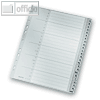 LEITZ Register A-Z f?r DIN A4 ?berbreite, PP 120 my, 24 Blatt, grau, 1261-00-85
