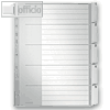 LEITZ Kunststoff-Register, blanko, DIN A4 Überbreite, 5-teilig, 1271-00-85