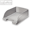 LEITZ Briefablage Plus Jumbo, DIN A4, Polystyrol, silber, 4 St?ck, 5233-00-84