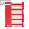 LEITZ Karton-Register, 10-teilig, DIN A4, blanko, mehrfarbig, 4387-60-00