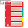 LEITZ Karton-Register, 5-teilig, DIN A4, blanko, mehrfarbig, 4386-60-00