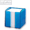 Zettelkasten TREND inkl. 800 Blatt, quadratisch, transluzent-blau, 6 Stück