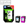 HP Tintenpatronen Nr.300 für DJ D1660, Multipack schwarz + color, CN637EE