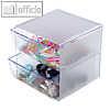 Organisier-System CUBE, 2 Schubladen, 15.3 x 15.3 x 18.3 cm, glasklar, 350101