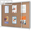 Schaukasten Innenbereich, 1.355 x 63 x 970 mm, 18x A4, Schiebet?r, Kork-R?ckwand