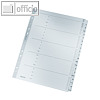 Karton Register, DIN A4, A-Z, verstärkte Lochung/Taben, 20 Bl., 160 g/m², grau