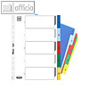Oxford Kunststoff-Register, Zahlen, DIN A4, 5-teilig, farbige Taben, 400013947