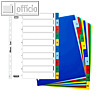 Oxford Kunststoff-Register, Zahlen, DIN A4, 10-teilig, farbige Taben, 400013907