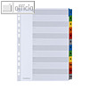 Elba Mylarkarton-Register, DIN A4, Zahlen 1-12, farbige Taben, 100204616