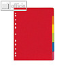 Herlitz Karton-Register, DIN A4, 6-teilig, 230 g/qm, Intensivfarben, 11078078