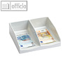 Banknotenfach B 20, 2 F?cher, 20 x 18.5 x 6.5 cm, Kunststoff, lichtgrau