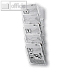 Helit Wand-Prospekthalter, 5 F?cher DIN A4 hoch, Polystyrol, glasklar, H6103102