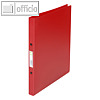 officio Ringbuch DIN A4, 2 Ringe - Ringdurchmesser: 16 mm, rot-gedeckt
