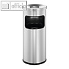 Durable Papierkorb mit Ascher SAFE, 17 l, mit Flammenl?schkopf, silber, 333223