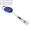 Ausweishalter - Jojo mit Druckknopf, Metall, oval, L 80 cm, blau, 10 St.