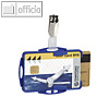 Ausweishalter mit Clip, 87 x 54 mm, offen, doppelt, blau, 25 St?ck, 8218-06