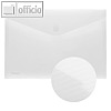 Dokumententaschen A4 quer, farblos gerippt, Klettverschluss, 100 St?ck, 40101-03