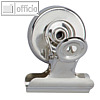 MAUL Briefklemmer mit Magnet 3.5kg, Breite 40 mm, hellsilber, 2 St?ck, 2184096